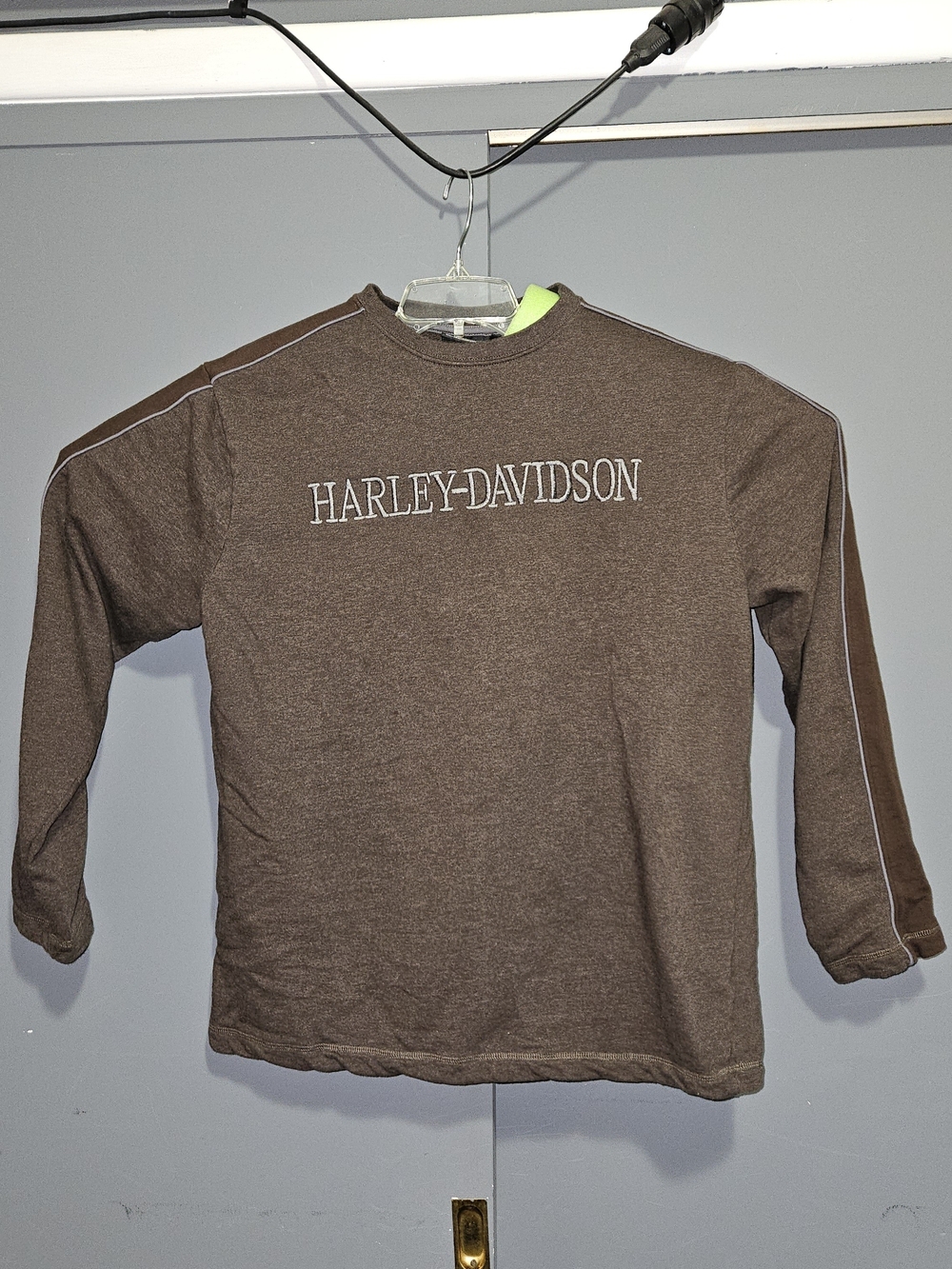 Harley-Davidson Brown Mens Long Sleeve Sweatshirt with Chest And Back Logo
